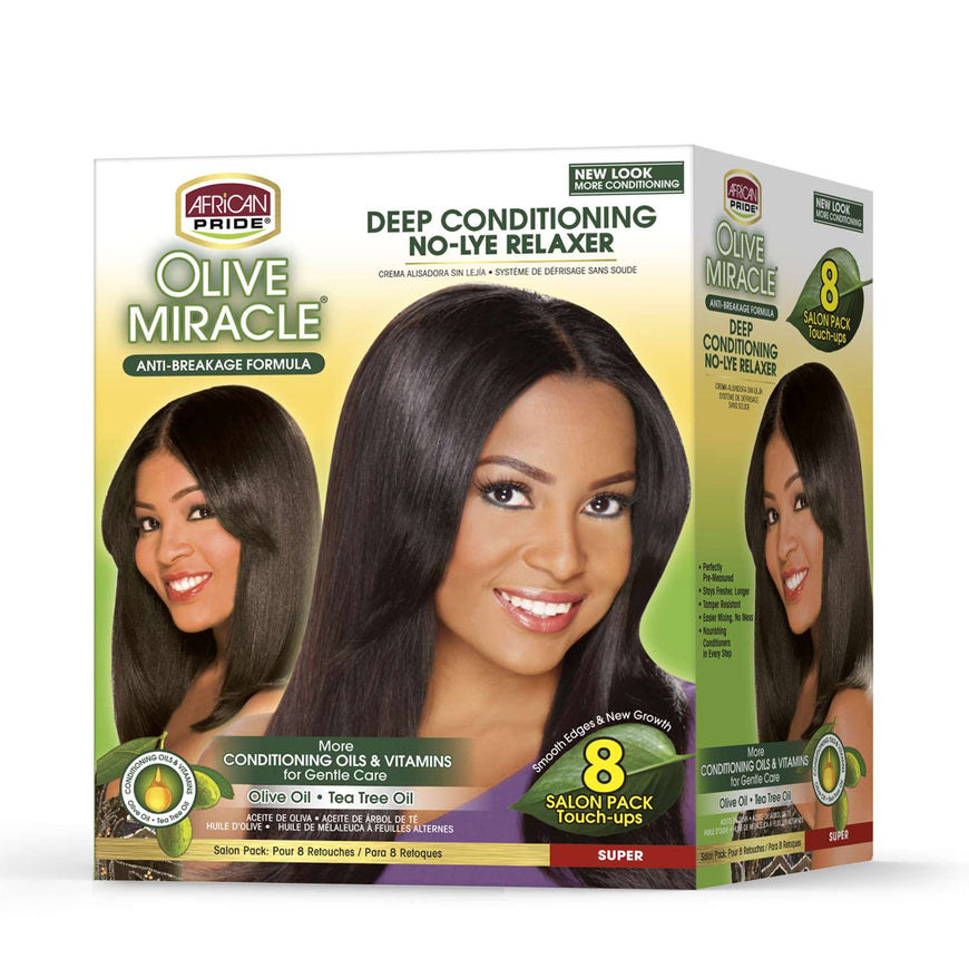African Pride Olive Miracle No Lye 8 Touch Up Super Kit